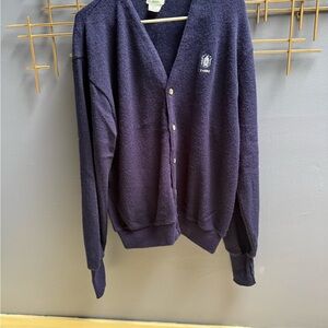 Vintage Lacoste  izod Dark Blue Men's acrylic knit Cardigan